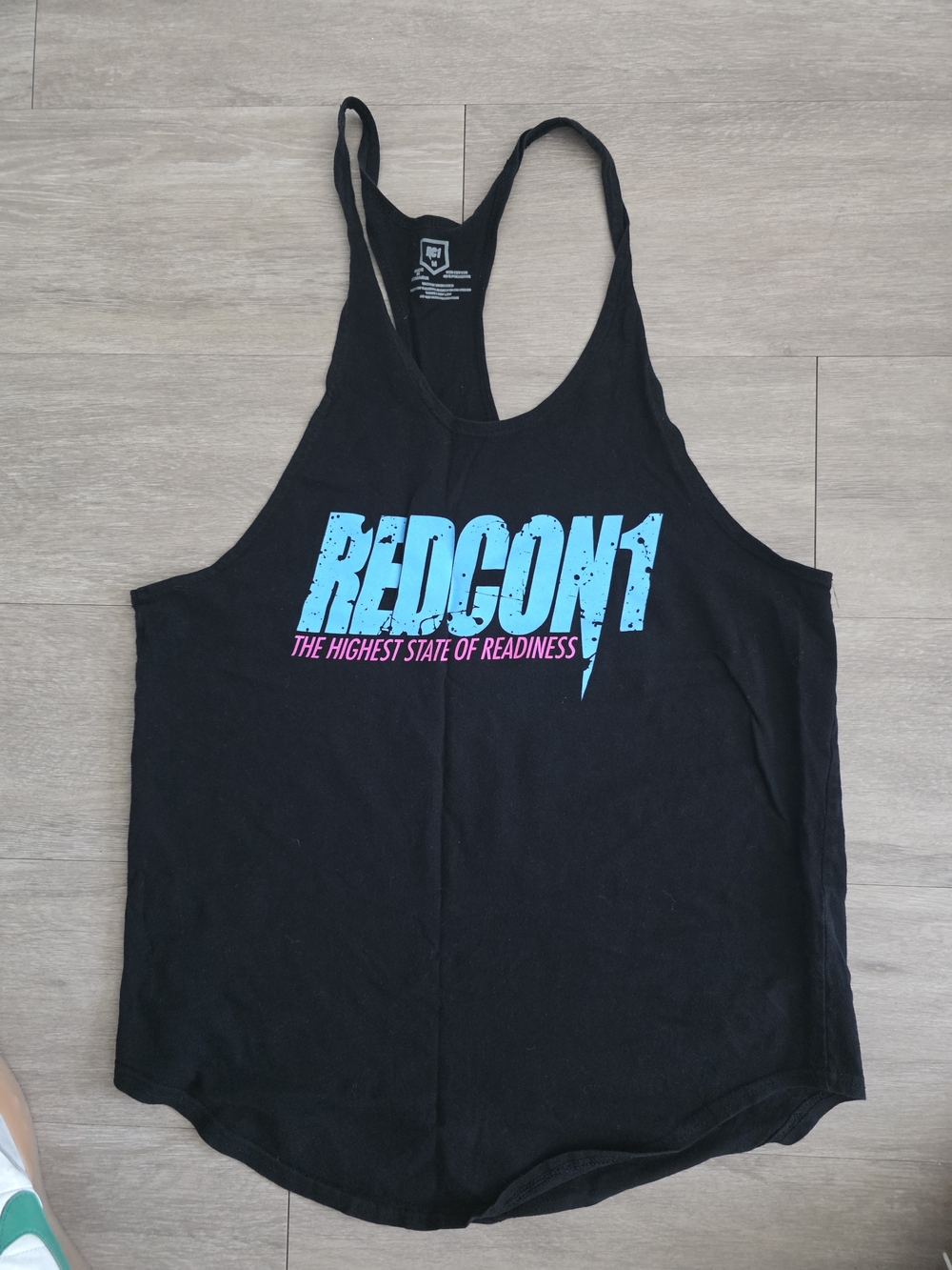 Men's Black Graphic Stringer Tank Top